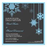 Winter Snowflake Wedding Invitation - blue