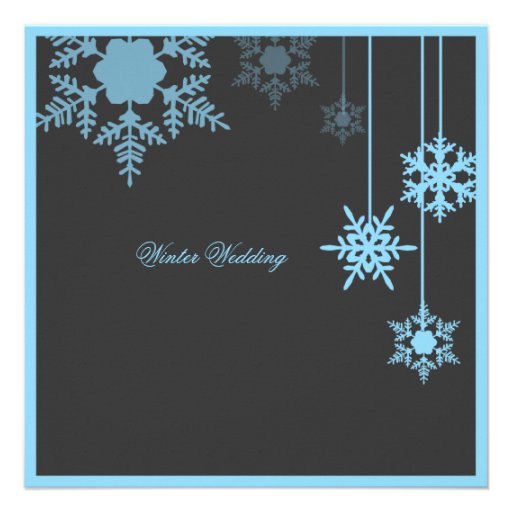 Winter Snowflake Wedding Invitation - blue