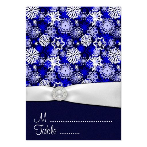 Winter Snowflake Wedding Reception Place Cards Business Cards (front side)