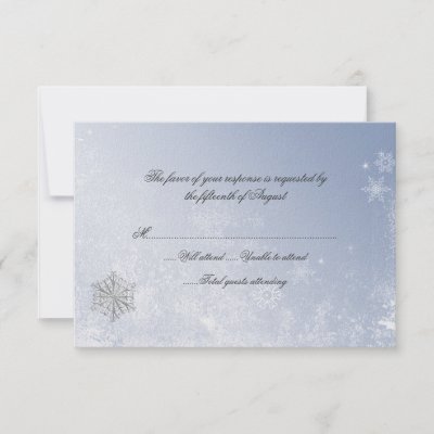 Winter Snowflake Wedding Response Card Custom Invites