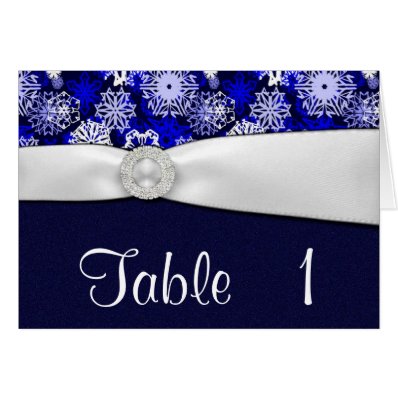 Winter Snowflake Wedding Table Number Cards