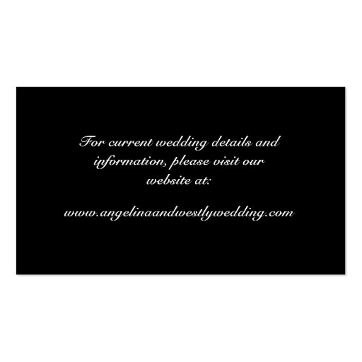 Winter Snowflake Wedding Website Card Business Cards (back side)