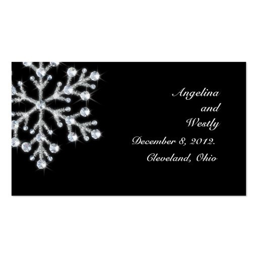 Winter Snowflake Wedding Website Card Business Cards
