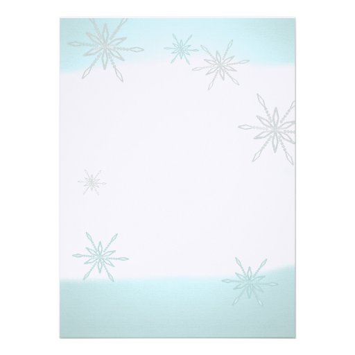 Winter Snowflakes and Ribbon Wedding Custom Invites
