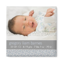 Winter Snowflakes Blue • Baby Announcement magnets