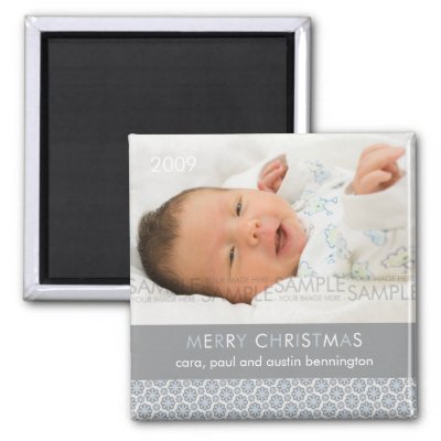 Winter Snowflakes :: Christmas Photo Magnet