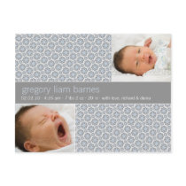 Winter Snowflakes Grey • Baby Announcement postcards