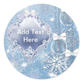 Winter Snowflakes Party Favour Label Envelope Seal sticker