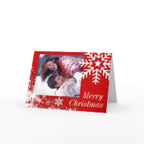 Winter Snowflakes (red) Photo Greeting Card