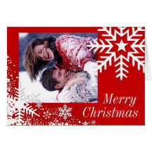 Winter Snowflakes (red) Photo Greeting Card