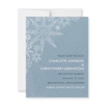 Winter Snowflakes Save the Date Announcement invitations