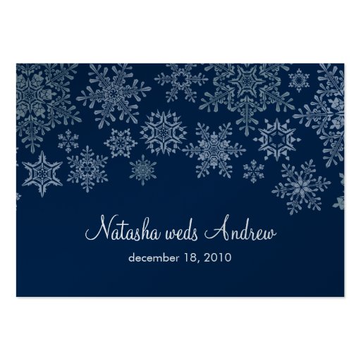 Winter Snowflakes Wedding Directions Enclosure Business Cards (front side)