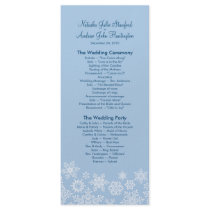 Winter Snowflakes Wedding Program Photo Keepsake Rack Cards