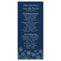 Winter Snowflakes Wedding Program Photo Keepsake Full Color Rack Card