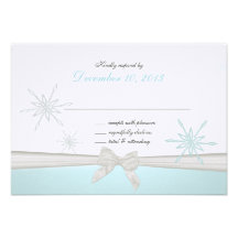 Winter Snowflakes with Bow Formal Response Personalized Announcements