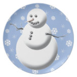 Winter Snowman Party Plate