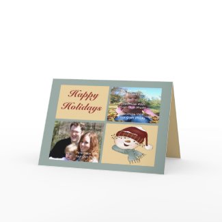 Winter Snowman Photo Christmas Card