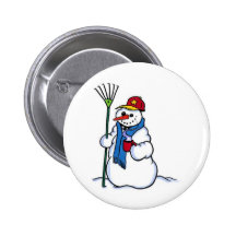 Winter Snowman Pinback Button