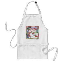 Winter Snowman Snowlady Snowfolks Aprons