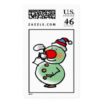 Winter snowman stamp
