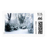 Winter Snowscape - Snow Covered Shrubs - Large Stamps
