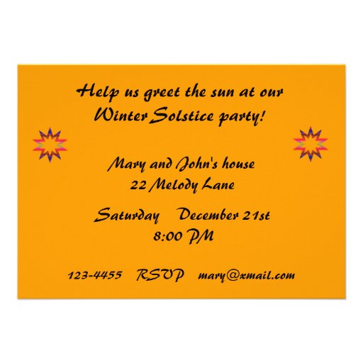Winter Solstice Party Custom Invite