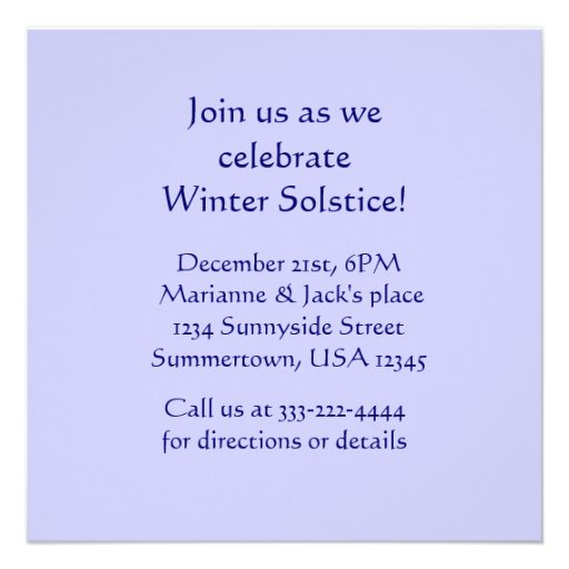 Winter Solstice Party Invitation