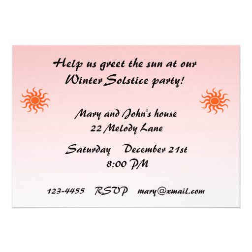 Winter Solstice Party Personalized Announcement