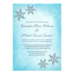 Winter Sparkle Snowflakes Teal Wedding Invitations