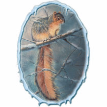 WINTER SQUIRREL & ICE by SHARON SHARPE photo sculptures