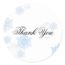 winter sticker thank you bow snowflakes chic