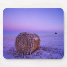 Winter Straw Bales near Cartwright North Mousepad