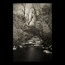 winter stream sepia print posters