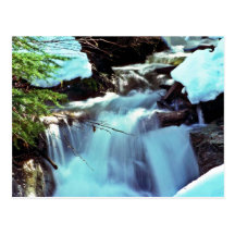 Winter Stream Waterfall Post Cards
