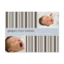 Winter Stripes Blue • Baby Announcement postcards by CSKidsOccasions Winter Stripes Blue • Baby Announcement postcards