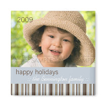 Winter Stripes :: Christmas Photo Magnet
