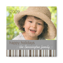 Winter Stripes :: Christmas Photo Magnet