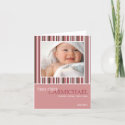 Winter Stripes Pink • Baby Announcement card