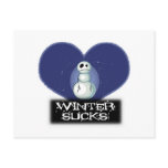winter sucks emo snowman post card