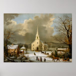 Winter Sunday in olden times Poster