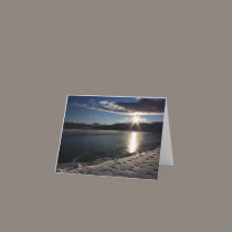 Winter Sunset Holiday Greetings cards