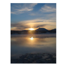 Winter Sunset in Aleknagik Post Cards