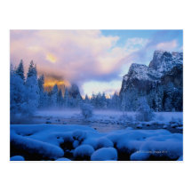 Winter Sunset in Yosemite National Park Post Cards