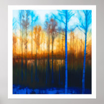 Winter Sunset on Lake Siljan Poster