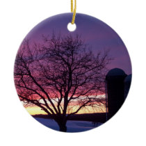 Winter Sunset Ornament ornaments