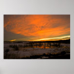 Winter Sunset Over Harlan Lake Posters