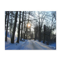 Winter Sunset- postcard by Akichan Winter Sunset- postcard