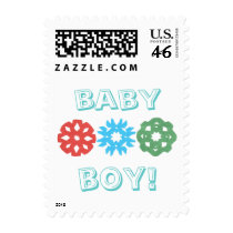 Winter themed "baby boy" stamp stamps