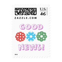 Winter themed "good news" stamp stamps
