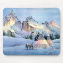 WINTER TIPI & APPALOOSA by SHARON SHARPE Mousepad